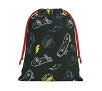 Graffiti Skateboard Print Convenient Reusable Drawstring Gift Pouches Holiday Parties Fashionable Men Women