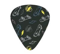 Graffiti Skateboard Print Guitar Pick,12 Pack,Includes Thin,Medium,Heavy Gauges,Suitable for guitar,ukulele