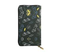 Graffiti Skateboard Print Leather Long Clutch Wallet – Fashionable Personalized Wallet, Multiple Card Slots, Gift Ready, Black, One Size