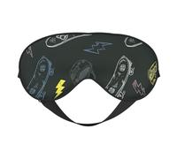 Graffiti Skateboard Print Silk Sleep Mask with Adjustable Buckle Stylish Eye Mask for Women Travel Nap Shift Work Office