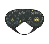 Graffiti Skateboard Print Soft Eye Mask â€“ Comfortable Sleep, Blocks Light, Full Eye Coverage, Ideal for Travel, Meditation