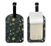 Graffiti Skateboard Printed Leather Luggage Tag, Durable Baggage Identifier, Soft PU ID Label, for Business Travel