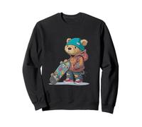 Graffiti Skateboarding Teddy Bear Art Sweatshirt