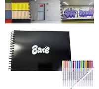 Graffiti Sketchbook with 180 Real Cityscapes - 200lb Recycled No Bleed Paper | Includes 15 Colored Pens | Pro-Grade Street Art Workbook for Beginners & Artists (Rip-Out Pages) (2 books + 30 pens)