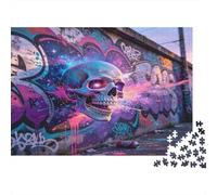 Graffiti Skull Art 1000 Piece Jigsaw Puzzle Paper Puzzle Game for Adults Imaginative Creative Focus Boost Family Interaction Home Decoration Relax 70x50cm/1000pcs