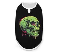Graffiti Skull Ghost Glitter Light Dog And Cat Clothes Pet Summer Sleeveless T Shirt Basic Vest 2XL