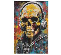 Graffiti Skull Pattern Jigsaw Puzzles 1000 Pieces Puzzle Adults Game Jigsaw Toys Teenagers Gifts Wall Decoration （78×53cm）