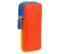 Graffiti Soft Leather Double Spectacle Glasses Case 7-157 in Pacific