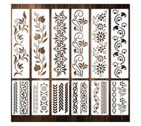 Graffiti Stencils 12/36/64pcs Floral Alphabet Stencils Reusable Rose Letter Painting Templates Hollow Graffiti Template(12pcs)