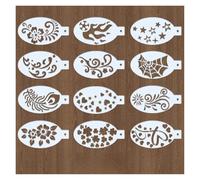 Graffiti Stencils 12PCS Face Hollow Painting Templates Party Graffiti Spray Makeup Stencils DIY Hand Drawn Body Art Tattoo(C06)