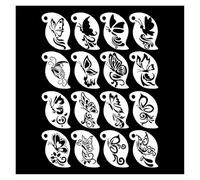 Graffiti Stencils 16Pcs Face Painting Stencil Mask Set DIY Graffiti Hand Aids Tattoo Stencils Stage Party