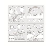 Graffiti Stencils 4Pcs Bird Unicorn Stencil Set Art Template Animal Pastoral Stencils for Graffiti Templates Wall Decals Cake(4 pcs Set C)