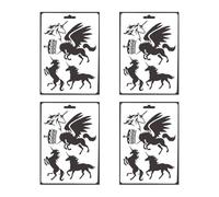 Graffiti Stencils 4Pcs Bird Unicorn Stencil Set Art Template Animal Pastoral Stencils for Graffiti Templates Wall Decals Cake(4 pcs Set A)