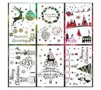 Graffiti Stencils 6pcs Themed Reusable PET Stencils for Wall Spray Painting, DIY Holiday Home Decor, Easy Hand & Graffiti Art