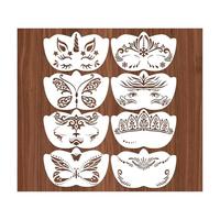 Graffiti Stencils 8pcs Face Skeleton Painting Stencil Mask Set DIY Graffiti Hand Aids Tattoo Stencils Stage(67-1-8pcs)