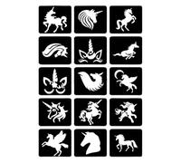 Graffiti Stencils Unicorn Hollowed Out Template, Cartoon Face Sticker, Oil Paint, Temporary Tattoo