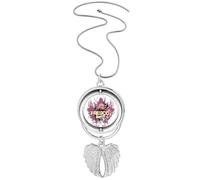 Graffiti Street Fish Fresco Art Pendant Angel Wings Rotating Necklace Jewelry
