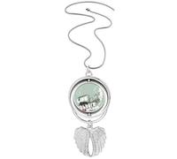 Graffiti Street Life Culture Attitude Art Pendant Angel Wings Rotating Necklace Jewelry
