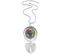 Graffiti Street Lion Crown Your Highness Pendant Angel Wings Rotating Necklace Jewelry