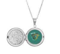 Graffiti Street Soul of Original Denim Locket Necklace Hold Picture Jewelry Birthday Gift
