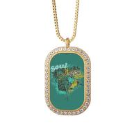 Graffiti Street Soul of Original Denim Necklace Pendant Diamond Crystal Golden Jewelry