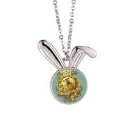 Graffiti Street Yellow Bear Angry Pattern Rabbit Necklace Pendant Bunny Animal Jewelry Gift