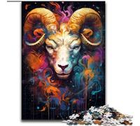 Graffiti Style Goat Jigsaw Puzzles for Teenagers, Challenging Game And Family Play Birthday Present, Gifts, Wall Art (50x75cm)