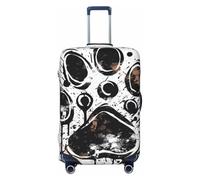 Graffiti-Style Vector of Paw Print Elastic Travel Luggage Cover Suitcase Protector, Print Suitcase Baggage Cover Anti-Scratch