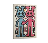 Graffiti Style Wall Art Canvas Urban Pop Poster with Abstract Cartoon Characters Street Art Print for Bedroom Studio Game Room Bold Colorful Modern Decor Gift 08x12inch(20x30cm) Frame