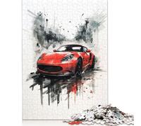 Graffiti Style Watercolor Puzzle 500 Pieces Jigsaws Wooden Puzzles for Adults Family Entertainment Toys 500pcs (52x38cm)
