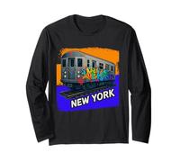 Graffiti Subway Train New York Shirt Retro NYC Street Art Long Sleeve T-Shirt