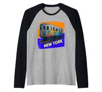 Graffiti Subway Train New York Shirt Retro NYC Street Art Raglan Baseball Tee