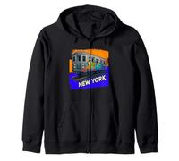 Graffiti Subway Train New York Shirt Retro NYC Street Art Zip Hoodie