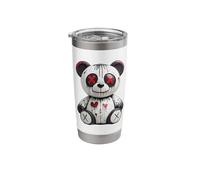Graffiti Teddy Bear Urban Art with Red Hearts X Eyes Horror Stainless Steel Insulated Tumbler