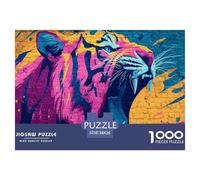 Graffiti Tiger Head Jigsaw Puzzles 1000 Pieces Age 14+ for Adults Classic Impossible Puzzle Toys Home Decoration