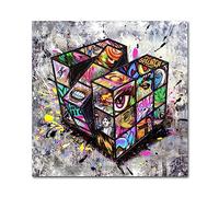 Graffiti Wall Art Magic Cube Painting Street Art Banksy Wall Decor Pop Art Ready to Hang 24x24 Inch