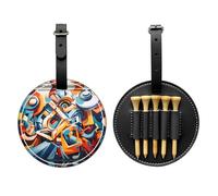 Graffiti Wall Black Printed golf tee storage bag - portable design, easy to organize tee, Black, One Size