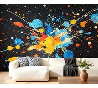 Graffiti Wall Mural, Watercolor Graffiti 3D Wallpaper, Modern Art Mural for Living Room Bedroom Study TV Background Decor - 300x210cm