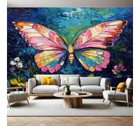 Graffiti Wall Murals for Living Room Colorful Butterflies 3D Print Photo Wallpaper Luxury Design Modern Non-Woven Wall Mural Sofa TV Kids Bedroom Decoration 200 x 140cm