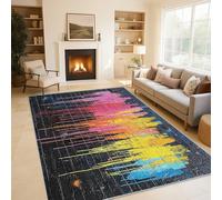Graffiti Wall Rugs for Living Room Bedroom, Colorful Street Art Area Rugs Large 100x150 cm, Washable Non Slip Pattern Carpet Home Decor C19