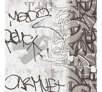 Graffiti Wallpaper AS Creation Industrial Kids Concrete Effect Grey Black White