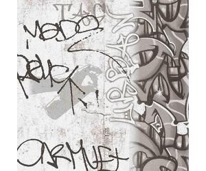 Graffiti Wallpaper AS Creation Industrial Kids Concrete Effect Grey Black White