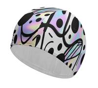 Graffiti Wave Art Swim Cap Breathable High Elasticity Swimming Caps Waterproof Swim Hat Stylish Bathing Cap Comfortable Swimming Hat for Women Men