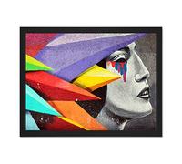 Graffiti Woman Tears Street Art Large Framed Art Print Poster Wall Decor 18x24 inch