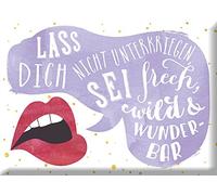 Grafik Werkstatt 60697 nostalgic, funny, metal fridge magnet with "Lass Dich Nicht Untergriegen" saying, 9 cm x 6.5 cm x 0.4 cm, retro vintage, uni magnet