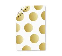 Grafik-Werkstatt 63523 Notepad with 45° Spiral, 50 Sheets Lined, Copper Cut, Dots, 9.5 x 14.5 cm, Gold