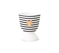 Grafik-Werkstatt Egg Cup with 100% Real Gold Porcelain Mug Heart, White, Normal