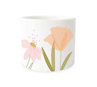 Grafik-Werkstatt Graphic Workshop Small | Mini Decorative Pot with Paper Plant | Ceramic | Flowers, Porcelain, White