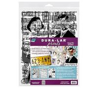 Grafix Dura-Lar Prints - Grungy Vibes by Cat Kerr, Pre-Printed .005" Clear and Matte 8.5x11 Films, Perfect Additions to Journals, Paper Crafts and Mixed Media Projects, Pack of 6 Sheets