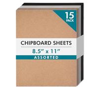 Grafix Medium Weight Chipboard Assorted 8.5"x11" 15/Pkg, Paper, Multicolor, 8.5"x11"x0.06"